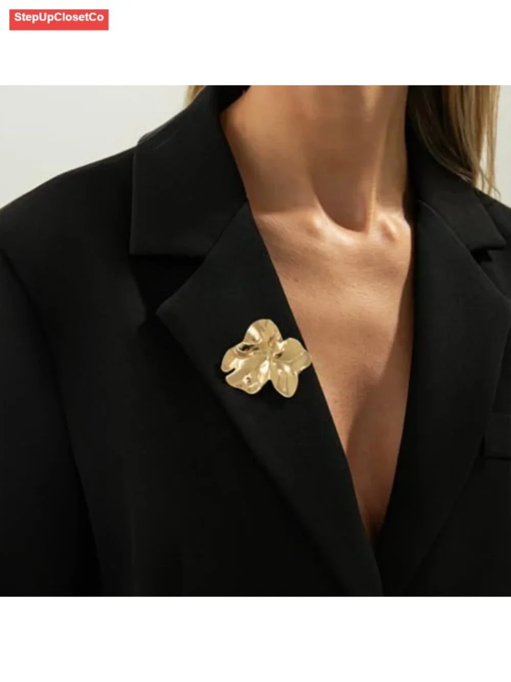 Chunky Geometric Liquid Metal Brooch Pin, Dainty Y2K Retro Jewelry Accessory,